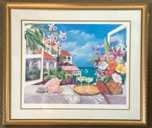 Large Original Signed Lithograph 97/375: Margarita Villa By Artist Shari Hatchett Bohlmann