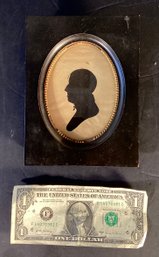 Antique Sillouette Of A Gentleman In Ebonized  Frame