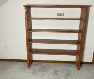 Antique Painted Kitchen Storage Shelves Red/orange Paint