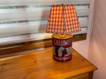 Antique Calumet Baking Powder Tin Lamp