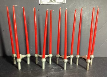 4 Mid Century Fritz Nagel Metal Vintage Quist Candlesticks