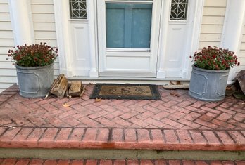 Pair Of Round Georgian Flower Pots/planters