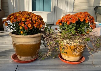 12 X 16 Decorated  Pottery Planters