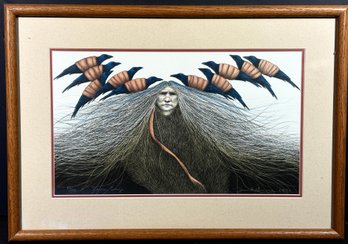 Original RAVEN SONG By Frank Howell Lithograph 1991 Signed & Dated