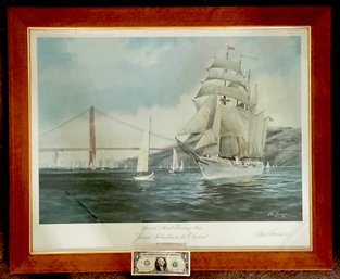 Vintage 1975 Ship Lithograph By Chas. Lundgren 340/900