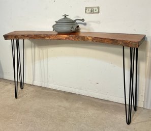 Mid Century Live Edge Applewood Console / Table