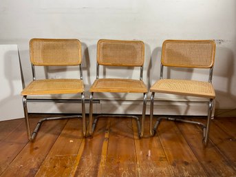 3 Vintage Marcel Breuer Cantilever Cesca Side Chairs