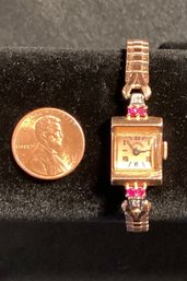 Ollendorff 14 Kt.  Rose Gold Deco Designed  Watch With Flexible  The Watch Spidel Rose Gold Filled Watch Band