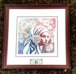 Original Heffner Mid Century Color Lithograph Titled ROSELAND