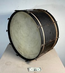 Antique 26 Inch Wood And Metal Drum