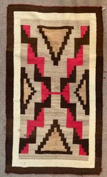 55 X 31 Vintage 1920s Navajo Regional Eagle Feather Rug All Wool
