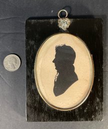 Antique Sillouette Of A Gentleman In Ebonized  Frame