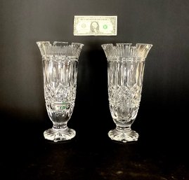 2 Lismore Waterford Crystal  Vases With Original Label