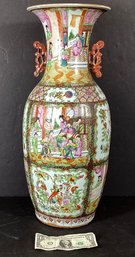 Large Antique Asian Porcelain  Jar With Figures & Pictorial Scenes