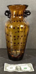 Hand Blown Tortoise Shell  Design Glass Vase