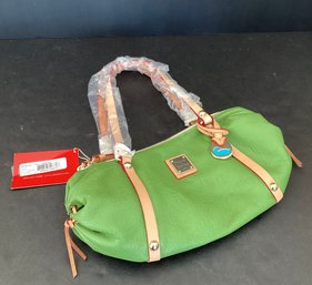 Dooney & Bourke Small Emma Bag New/old Stock Barrel Shape In Grass Green Leather