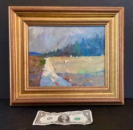 Original Impressionist Oil Painting Framed In Gilded Wood