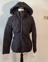 New With Tags Size XL Bebe Black Jacket With Hood And Belt