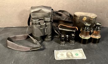 3 Pairs Of Binoculars Antique To Contemporary Tasco  Vemtona.