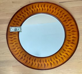 Large Inlayed Round Beveled Glass Decoratore Mirror