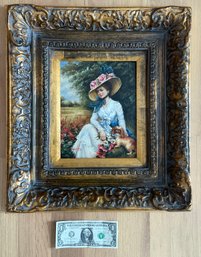 Portrait Of A Young Woman & Her Pekingese