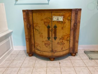Decorated Demi Lune Storage Cabinet