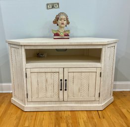 White Washed Corner T V Cabinet New Unused