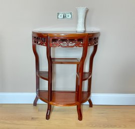 Chinese Carved Handcrafted Demi Lune Table Great Quility