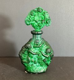 Lalique France Green Glass/Malachite Glass Putti Perfume Bottle Heinrich  Hoffmann