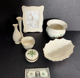 7 Excellent Assorted Pieces Of Signed Lenox Porcelain Items