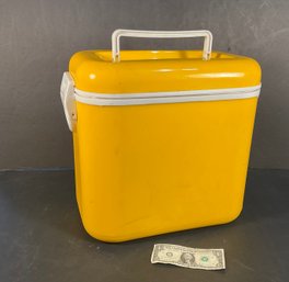 Mid Century Vintage Canary Yellow Ingred  Cooler****hard To Find****