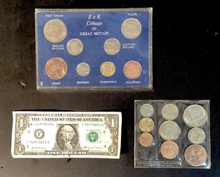 17 Vintage Coins Of Great Britain Queen Elizabeth  1953 And 1966 Coins