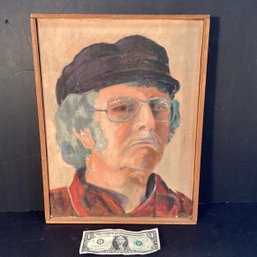 Original Oil Painting Of A Man In Hat
