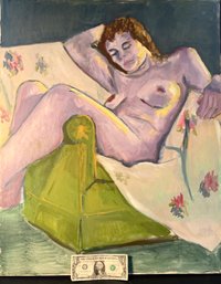 Original Nude Womsn In Chair Attributed To Louise Feldman 1960s