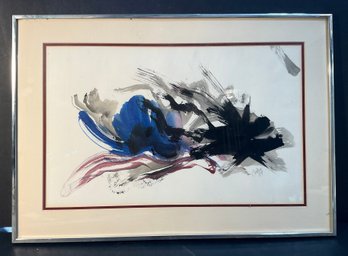 Original Cokie Abstract Warercolor On Panel  1987