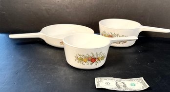 3 Pieces Of Vintage CorningWare Spice Of Life Cookware LePersil Pattern