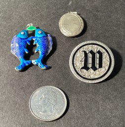 3 Varied Vintage Sterling Silver Pendants