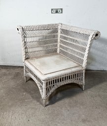 Antique Victorian Wicker Corner/Studio Chair