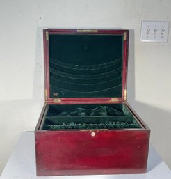 Antique Reed & Barton Solid Mahogany Silver Chest With Interior