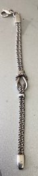 Vintage 6  Sterling Rope Chain Bracelet With Clasp And Sterling Accents.