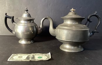 2  American 19th Century Teapots (Danforth/Boardman &Boardman/hart)