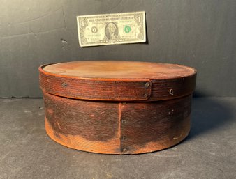 Antique Round Pantry Box With Original Untouched Surface