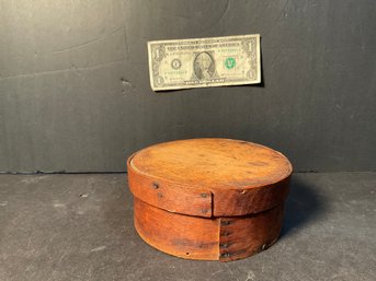 Antique Round Pantry Box With Original Untouched Surface