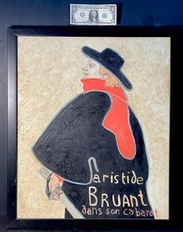 Oil Painting After Taulouse Lautrec Aristide Bruant Framed