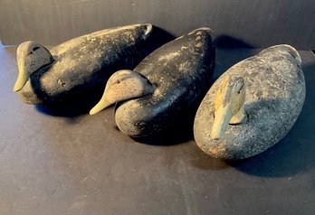 3 Vintage Cork Body Working Decoys Circa1920s