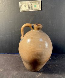 Antique American Stoneware Ovoid Jug Cobalt Decoration