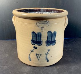 Antique Brown Bros. Huntington Long Island Stoneware  Cobalt Decoration