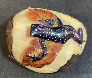 Hand Carved And Signed Tagua Nut  Maranon Poison Frog