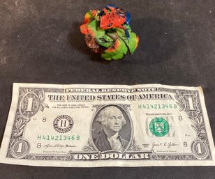 Hand Carved & Signed Tagua Nut Sculpture Depicting A Strawberry Poison-dart Frog