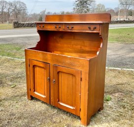 Antique Handmade Pine & Maple High Back Dry Sink